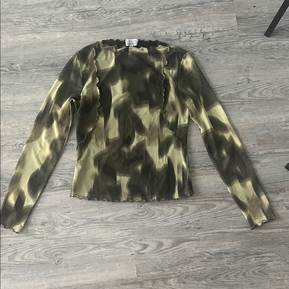 Mesh Long Sleeve Women's Blouse